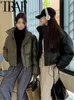 Parkas en duvet pour femmes TRAF 2023 femme mode col montant court chaud décontracté mince fermeture éclair avant double poches vêtements d'extérieur automne hiver Y2K jvyhgkmnb 231101