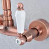 Kitchen Faucets Antique Red Copper Brass Wall Mounted Wet Bar Bathroom Vessel Basin Sink Cold Mixer Tap Swivel Spout Faucet Msf878