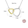 Merk Geometrische dubbele ringontwerp S925 Zilveren hanger ketting mode sexy vrouwen dubbele kleur kraag ketting ketting voortreffelijke sieraden