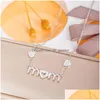 Colliers pendentif fête des mères maman lettre cristal coeur collier pour mère cuivre chaîne strass Mama Je Dhgarden Dhwyn