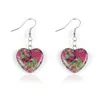 Boucles d'oreilles en peluche femmes pierres naturelles amour coeur pending rouge vert tigre œil turquoises pendue de boucles d'oreille à crochet bijoux cadeaux pour elle pour elle