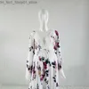 Maternity Dresses Floral Print Boho Dresses For Maternity Photography Props Vintage Flower Maternity Bohemian Dress For Photo Shoot Q231102