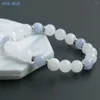 Strand MHS.SUN Charme Pierre Naturelle Blanche 8MM Perles Bracelet Fait Main Pour Hommes En Acier Inoxydable Guérison Élastique Bonne Chance Femmes Bijoux