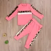 1-7Y Kids Baby Girls Clothes Set Spring Winter Children Leopard Tracksuits Long Sleeve Hoodies Sweatshirts with Pants Baby Outfits