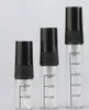 Med mätning Mini Glass Sprayer Bottles 2 ml 3 ml 5 ml med klar svart pumplock för parfymkosmetika