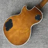 Loja personalizada, feita na China, guitarra elétrica de alta qualidade, guitarra marrom, hardware dourado, escala de jacarandá, entrega gratuita01