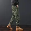 Calças masculinas outono carga casual algodão trabalho wear coreano largo jogger cáqui verde marca ao ar livre calças masculino 231101