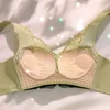 Bras Latex Unwired Sexy Lace Bra Ladies Push Up Adjustment Underwear Wireless Floral Women's Backless 231102