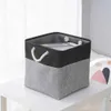 Clothing Wardrobe Storage Flax Storage Basket Living Room Tea Table Black Gray Storage Basket Cloth Felt Storage Box Bedroom Socks R231102