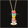 Colliers Pendentif Colliers Pendentif Mode Chandail Chaîne Tasse À Thé Collier Mini Tasse À Thé Flagon Pendentifs Vêtements Accessoires Dhgarden Dhz0I