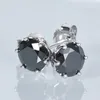 Stud Iogou Morden Real 1 Svart örhängen för män 100 925 Sterling Silver Earring Women Jewets Gifts 231101