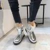 Chaussures chaudes en coton tout autour du feu d'hiver avec miroir en peluche fond plat antidérapant court