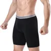 Külot 2 adet set buz ipek anti -aşınma bacakları fitness uzun iç çamaşırı erkekler örgü seksi çekme streç boksörler spor giyim erkek külot