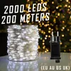 Cordes 10M-200M LED Guirlandes Guirlandes Rue Fée Lampes De Noël En Plein Air Étanche Pour Patio Jardin Maison Arbre De Mariage DécorationLED