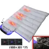 Sleeping Bags 4Area USB Heated Winter Camping Down Cotton Pads 3Gear Ultralight Outdoor Mattress Thermal Pad Heating Mat 231102