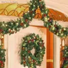 Juldekorationer 1.8/2,7 m julled Garland Decoration Wreath Led Rattan Garland Green Christmas Artificial Xmas Tree Rattan Banner El 231101