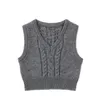 Damessweaters OOTD Grijs V-hals Gebreid Vest Vintage Stijlvol Pullover Twist Wit Zwart Jeugdig PB ZA Vrouw Vrouw Dame Effen Street chic 231102