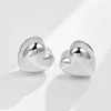 Brincos de argola nbnb moda escovada com formato de coração grande suave para mulheres doce menina festa piercing joias cor prata