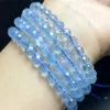 Strand Natuurlijke Facet Aquamarijn Armband Handgemaakte Geel Kristal Kwarts Sieraden Stretch Bangle Kinderen Verjaardagscadeau 1pcs