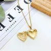 Pendant Necklaces Stainless Steel Hollow Six Pointed Star Heart Love Chain For Woman Openable Shaped Po Box Necklace