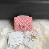 미니 메이크업 지갑 디자이너 화장품 가방 케이스 크로스 바디 체인 어깨 핑크색 CC 가방 17 cm s 핸드백 10A 가방 가방 가죽 여성 토트
