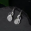 Dangle Earrings Purple Crystal Earring Natural Moonstone Silver Plated European Beauty Multi-color Zircon Jewelry Gifts