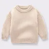 Pullover Babytrui Herfst Winter Kinderjongens en -meisjes Effen gebreide trui met lange mouwen Baby Kindersweater met rits voor jongens en meisjes 231102