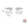 Nouvelle mode femmes mignon dauphin S925 boucles d'oreilles en argent bijoux 3A Zircon vague plaqué or 18 carats boucles d'oreilles pour les femmes fête de mariage saint valentin cadeau de noël SPC