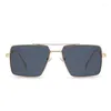 Sunglasses Men's Fashion Metal Double Beam Large Frame Women's Box Sunscreen Driving For Both Sexes