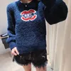 CC small fragrant wind round neck lamb fur coat spring and autumn bottom letter explosion sweater woman