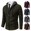 Mens Wool Blends Mens trend in autumn and winter plus velvet padded knit cardigan sweater coat 231102