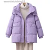 Women's Down Parkas 2023 New Women White Down jacket Ladies Autumn and Winter Warm Coats Casual Hooded Loose Outwear Fe L231102