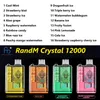 Authentic RandM Fumot Digital Box 12K Crystal 12000 Puffs Disposable Vape With E liquid Power Indicator 16 Flavors 100% Original E Cigarettes Quality Puff