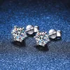 Stud Ewya S925 Sterling Silver أقراط 052CT D 6 Prong Diamond Screw for Women Wedding Fine Jewelry 231101