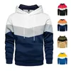 Mens Hoodies Sweatshirts Erkek Patchwork kapüşonlu açık spor giyim sokak moda erkek polar termal kapüşonlu sweatshirt sonbahar kış siyah 231102