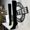 Сапоги BIGTREE Shoes Замшевые сексуальные ботфорты Черные плюшевые теплые женские зимние сапоги Сапоги на тонком высоком каблуке Длинные сапоги Большие размеры 42 43 231102