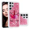 Capas de TPU macias Bling areia movediça para Samsung S24 Ultra A05 A05S A14 A54 A34 A04 A03 Core S23 FE Plus Borboleta Sexy Girl Unicórnio Moda Diamante Glitter Líquido Capa Pele