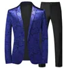 Men's Suits Blazers Fashion Brand Men's Jacquard Suit Classic Black / White / Blue / Navy Business Wedding Banquet Party Dress Men Blazers Pants 231102