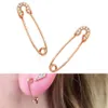 Mode pas cher bijoux entiers simple épingle de sûreté fil d'oreille pavé cz épingle de sûreté design élégance belle fille cadeau mode boucle d'oreille 233t