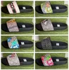 Top Designer Slides Sandales en caoutchouc Floral Brocade Chaussures plates pour hommes Flip Flops Pantoufles de plage rayées à la mode pour femmes eur36-45
