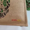 Gift Wrap Eco Friendly Burlap Tote Bags Blank Jute Beach Handbag Shopping