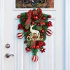 Dekoratif Çiçek Kapalı Noel Çelenk Neşeli Tatil Festival Mektubu Elk İşaret Ekose Bowknot Ball Yeniden Kullanılabilir Kapalı/Dış Mekan Pencere için