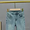 Damenjeans, Röhrenjeans für Damen, Frühlingstuch, hohe Taille, schlankmachend, schwere Stickerei, Bohren, Denim-Hosen, lange Hosen, 231101