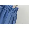 Shorts Shorts Plus Size XL -4xl Licht Denim Elastische staartbloemen Boron Summer Sports Clothing