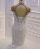 2024 Luxueux cristal perlé sirène robes de mariée Vintage arabe Dubaï 3D fleurs grande taille robe de mariée robe de mariage personnalisé