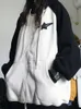 女性用ジャケットアダガールスタージップアップパーカーヴィンテージラグランスリーブスウェットシャツとジッパーkpop特大のストリートウェア女性韓国服231102