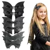 Hårtillbehör NCMAMA Halloween Bat Clips for Women Girl Black Pu Leather Wings Hairpin Hair Grip Barrettes Kids Headdress