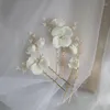 SLBRIDAL – pinces à cheveux faites à la main, Style Ins, perles de fleurs en céramique, ensemble d'épingles de mariée, accessoires autocollants de mariage, bijoux pour femmes