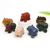 Decorative Figurines 1.6" Bear Statue Natural Stone Carved Crystal Reiki Healing Animal Gemstone Crafts Home Gem Decoration Gifts Wholesale