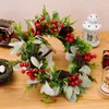 Decorative Flowers Christmas Door Wreath Wreaths Front Pine Cones Red Berries Hydrangea Artificial Garlands Indoor Outdoor Xmas